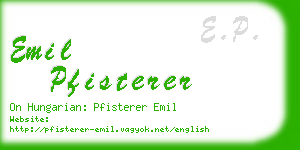 emil pfisterer business card